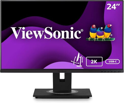 ViewSonic VG2455-2K 24 Inch IPS 1440p Monitor with USB 3.1 Type C HDMI DisplayPort and 40 Degree Tilt Ergonomics for Home and Office (Renewed) in Kuwait
