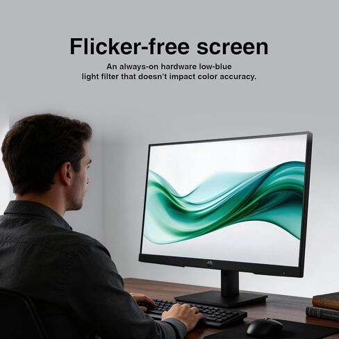 شاشة HP 24 بوصة Series 3 Pro 324pv FHD VA مع وقت استجابة 5 مللي ثانية، مضادة للتوهج، خالية من الوميض، حامل VESA (100x100 مم)، HDMI، VGA وDockztorm Hub، أسود (9U5C1AA#ABA) وذراع تثبيت فردي Ergoflexy in Kuwait