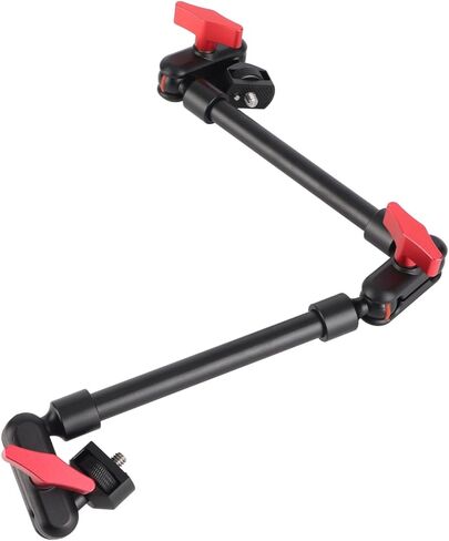 Pomya 22 Inch Articulating Arm with Double Ballhead, MultiAngle Adjustment for LED Light, Microphone, Camera - All Aluminum Construction with 1/4in Screw in Kuwait