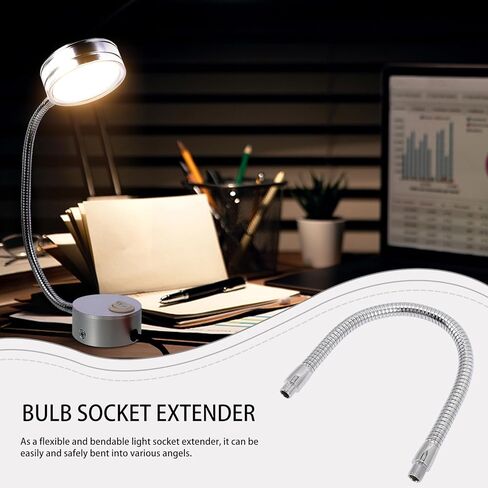 Housoutil 2pcs 300mm مرنة معقوفة الذراع LED ضوء القطب الخيوط المعدنية لملحقات مصباح مكتب DIY مع دعم التركيب العالمي in Kuwait