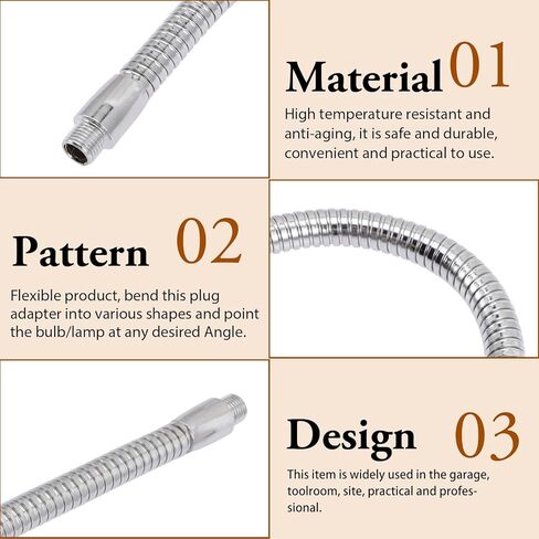 Housoutil 2pcs 300mm مرنة معقوفة الذراع LED ضوء القطب الخيوط المعدنية لملحقات مصباح مكتب DIY مع دعم التركيب العالمي in Kuwait