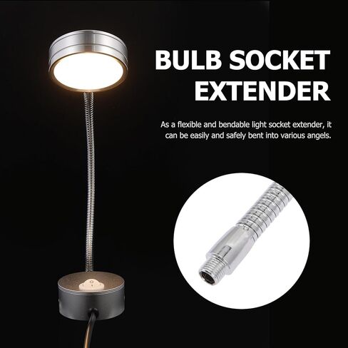 Housoutil 2pcs 300mm مرنة معقوفة الذراع LED ضوء القطب الخيوط المعدنية لملحقات مصباح مكتب DIY مع دعم التركيب العالمي in Kuwait