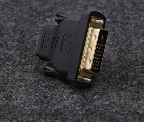 DVI إلى HDMI، محول DVI-D ثنائي الاتجاه إلى HDMI ذكر إلى أنثى مع سلك مطلي بالذهب 2 قطعة in Kuwait