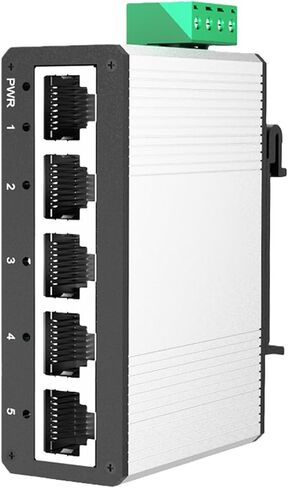 Rugged 5 Port Industrial Aluminum Alloy Enclosure Wide Temp DIN Rails for Harsh Environments Industrial Switcher in Kuwait