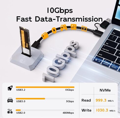 قاعدة توصيل M.2 NVME مع حقيبة تخزين، محول USB إلى NVME بدون أدوات مع مبدد حراري، سرعة 10 جيجابت في الثانية، التوصيل والتشغيل، توسيع 16 تيرابايت، مع كابل CC إلى A in Kuwait