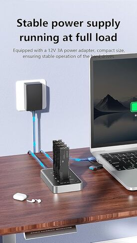 4 فتحات USB4.0 (USB-C) 40G NVMe المحمولة (مفتاح M، مفتاح B+M) / NVMe/PCIe SSD (22110، 2280، 2260، 2242، 2230) جهاز نسخ محطة إرساء SSD (الإرساء فقط) in Kuwait
