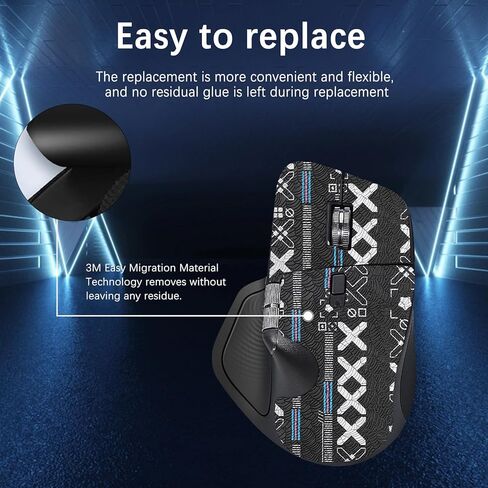 شريط قبضة الماوس NOUKAJU تغطية كاملة لـ Logitech MX Master 4، شريط قبضة الماوس المضاد للانزلاق، مجموعة ترقية الفئران الاحترافية ذاتية اللصق ومقاومة للعرق (أسود) in Kuwait