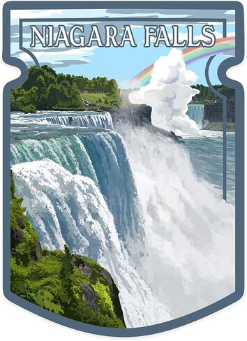 Lantern Press Sticker Niagara Falls, New York, Niagara Falls WPA, Die Cut Vinyl, (Waterproof Decal for Cars, Water Bottles, Laptops, Coolers), Small in Saudi Arabia