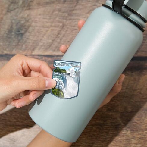 Lantern Press Sticker Niagara Falls, New York, Niagara Falls WPA, Die Cut Vinyl, (Waterproof Decal for Cars, Water Bottles, Laptops, Coolers), Small in Saudi Arabia