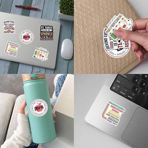 10 Pcs Paraprofessional Stickers Pack – Funny Teaching Assistant Decals for Laptop, Notebook, Water Bottle, Gift for Paraeducators, Teacher Aides, Classroom Staff (3 inch) in Saudi Arabia