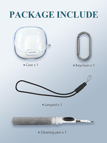 غطاء حافظة لسماعات الأذن Soundcore Liberty 4 NC، غطاء واقٍ من مادة TPU الناعمة الشفافة من WUNIAK مع سلسلة مفاتيح ومجموعة منظف للنساء والرجال جلد مقاوم للصدمات من أجل soundcore Liberty4NC، شفاف in Kuwait