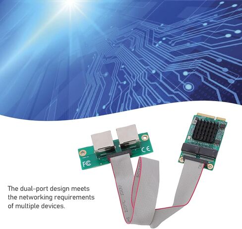 fosa Mini PCIe Gigabit Ethernet Adapter, Dual Port Network Card with RJ45 Interfaces for Industrial PCs and Single Board Computers in Kuwait