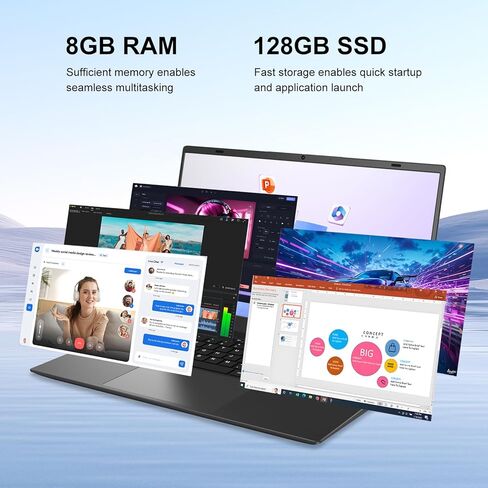 Laptop Computer 15.6 Inch - 8GB RAM 128GB SSD Laptops with Pentium 6500Y Processor Up to 3.4GHz, 1080P FHD IPS, Type C, HDMI, BT 5.0, WiFi 5, Traditional Laptop Computers for Work School Travel in Kuwait