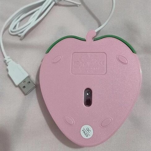 ماوس سلكي بالفراولة الوردية USB فأرة كمبيوتر بصرية ماوس ألعاب لطيف للفتيات والنساء والكمبيوتر المحمول والكمبيوتر المكتبي in Kuwait