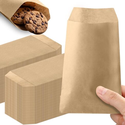 Eersida 1000 Pack 3 x 5 Inches Kraft Mini Paper Bags Brown Treat Small Flat Favor Bag Silverware Merchandise Envelopes for Cookie Snacks Candy Small Gift in Kuwait