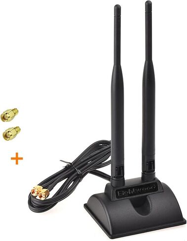 Eightwood 2.4GHz 5GHz Dual Band WiFi Antenna RP-SMA Male Connector with SMA Male Adapter (2-Pack) for PCI-E WiFi Network Card USB WiFi Adapter Wireless Router in Kuwait