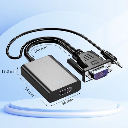 كابل محول VGA إلى HDMI 1080P VGA ذكر إلى HDMI أنثى كابل عالي الوضوح لمضيفي الكمبيوتر والشاشات وأجهزة التلفزيون، إلخ in Kuwait