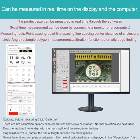 12X-125X HD Industrial Measurement Electron Microscope 4K Camera can be Connected to a Computer in Kuwait