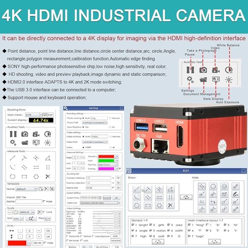 مجهر إلكتروني للقياس 31X-201X عالي الدقة يمكن توصيل كاميرا 4K بالكمبيوتر للقياس والتصوير in Kuwait