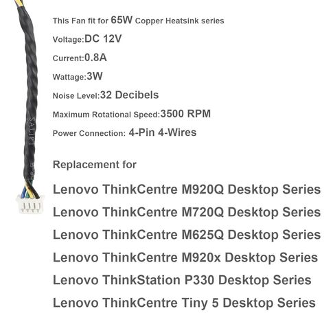 65W CPU Cooling Fan Replacement for Lenovo ThinkCentre M920Q M720Q M625Q M920x ThinkStation P330 Tiny 5 Desktop, 01MN632 BAZA0817R2U P004 SF10Q40393 in Kuwait