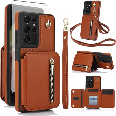 Asuwish Phone Case for Samsung Galaxy S22 5G RFID Wallet Cell Cover with Tempered Glass Screen Protector Crossbody Strap Credit Card Holder Slot Stand S 22 22S 4G G5 6.1 inch Women Men Green in Kuwait