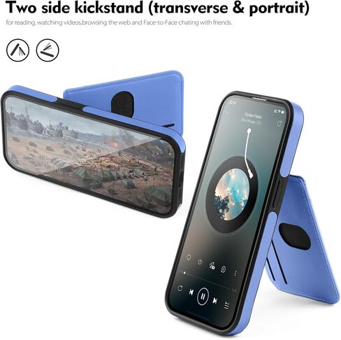 SkyEagle Compatible with Magsafe for iPhone 15 Pro Wallet Case with Card Holder Kickstand RFID Blocking Flip Cover Credit Card Slots PU Leather Men Women,Phone Case for Apple 15 Pro 6.1",Purple Blue in Kuwait