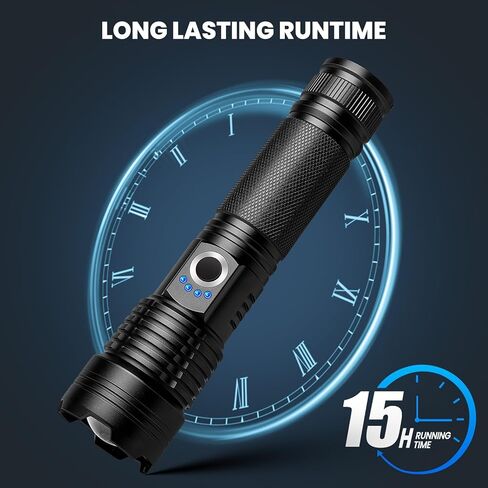 4 Packs Flashlight Rechargeable, 990,000 High Lumens Bright Flash Light, 5 Modes Adjustable Linternas, Powerful Handheld LED Flashlights for Home Camping in Kuwait