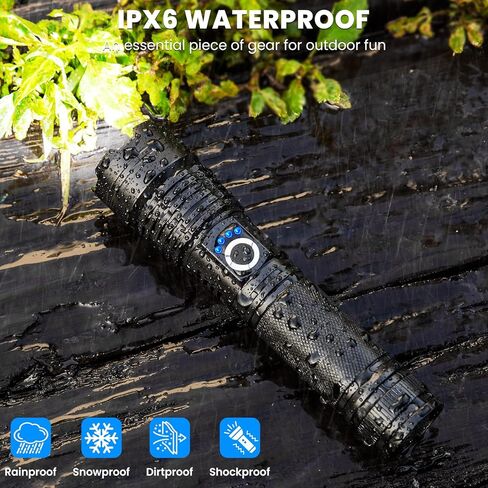 4 Packs Flashlight Rechargeable, 990,000 High Lumens Bright Flash Light, 5 Modes Adjustable Linternas, Powerful Handheld LED Flashlights for Home Camping in Kuwait