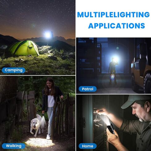 4 Packs Flashlight Rechargeable, 990,000 High Lumens Bright Flash Light, 5 Modes Adjustable Linternas, Powerful Handheld LED Flashlights for Home Camping in Kuwait