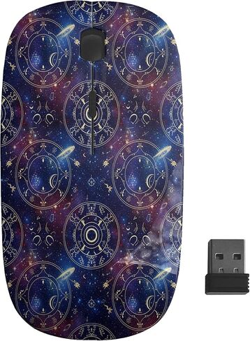 نمط سديم البروج السماوية الكوكبية، ماوس USB لاسلكي ضوئي، فأرة كمبيوتر محمول نحيفة ومريحة للأطفال in Kuwait