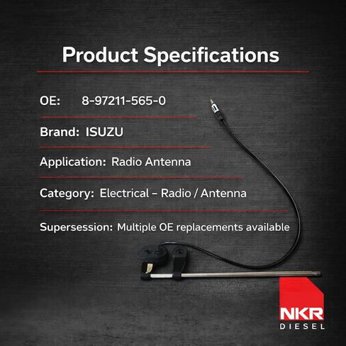Radio Antenna | Exterior Vehicle Antenna | for Isuzu NPR, NPR-HD, NQR, NRR | 1995–2007 in Kuwait