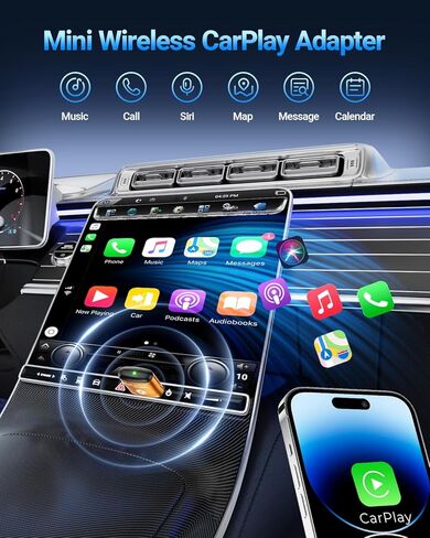 محول vnilrgle CarPlay اللاسلكي لهاتف Apple iPhone (ترقية 2026) تصميم صغير، يحول سلك المصنع إلى محول لاسلكي لتشغيل السيارة، التوصيل والتشغيل، توصيل تلقائي سريع ومستقر (برتقالي) in Kuwait