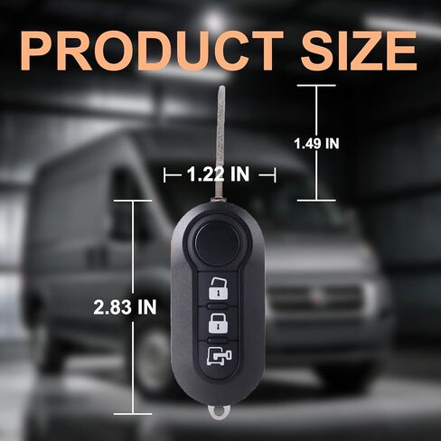 1PCS 3 Buttons Keyless Dodge Key Fob Smart Remote Car Key Fob for 2015-2019 Ram Promaster 1500 2500 3500 City; 2017-2019 Ram Promaster Rapid FCC ID:RX2TRF198 433mhz in Kuwait
