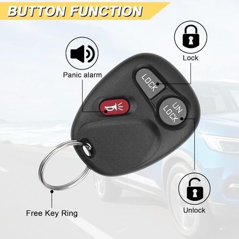 استبدال Vurkcy Key Fob لـ 1999-2001 Chevy Silverado Suburban Tahoe S10/ GMC Sierra Sonoma Yukon جهاز تحكم عن بعد للدخول بدون مفتاح للسيارة، KOBUT1BT 15732803، 3-Btn in Kuwait