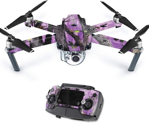 غلاف لامع لامع من MightySkins لطائرة DJI Mavic Pro Quadcopter بدون طيار - مموه شجرة أرجوانية | لمسة نهائية لامعة واقية ومتينة شديدة اللمعان | سهل التطبيق والإزالة وتغيير الأنماط | صنع في الولايات المتحدة الأمريكية in Kuwait