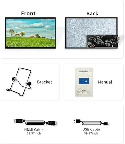 شاشة HAMTYSAN Raspberry Pi مقاس 10.1 بوصة HDMI شاشة 1024x600 IPS LCD 16:9 شاشة كمبيوتر محمول خارجية لـ Raspberry Pi 5/4/3 Win 11/10/8/7، لا تعمل باللمس، سائق مجاني in Kuwait