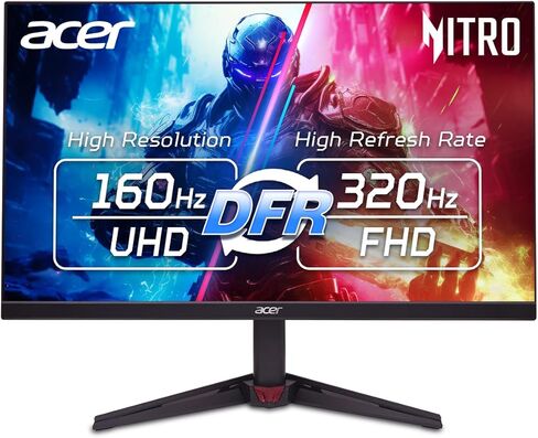 Acer Nitro 27" 4K UHD 3840 x 2160 Gaming IPS Monitor | AMD FreeSync | Up to 144Hz Refresh Rate with DFR to FHD 320Hz| Up to 0.5ms | 1 x Port 1.4 & 2 x HDMI 2.1 Ports | VG270K V4bmiipx (Renewed) in Kuwait