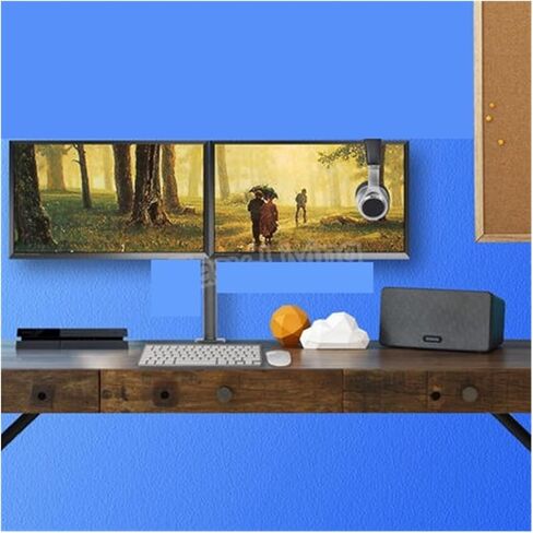 Screen Stand, Desktop Stand Full Motion 360 Degree Dual Monitor Holder 10"-27" LCD Led Monitor Mount Arm Loading 9.9Kgs Each Head in Kuwait