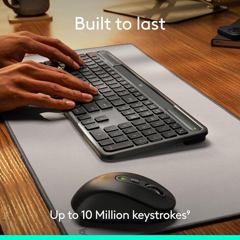 Logitech Signature Slim Solar+ Wireless Bluetooth Keyboard K980 for Mac, Solar and Artificial Light Powered, Up to 10 Years Battery Life, Customizable Keys - Graphite (Renewed) in Kuwait