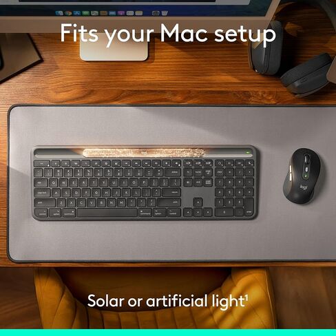 Logitech Signature Slim Solar+ Wireless Bluetooth Keyboard K980 for Mac, Solar and Artificial Light Powered, Up to 10 Years Battery Life, Customizable Keys - Graphite (Renewed) in Kuwait