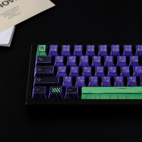 Comic Style Keycaps, Japanese Manga Minimalist Theme PBT Cherry Profile Keycaps for Custom Mechanical Keyboard(EVA01,78 Key Set) in Kuwait