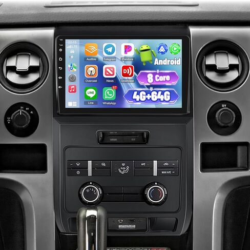 [Qualcomm 8 Core 4+64G] راديو سيارة لسيارة Ford F150 F 150 F-150 2009-2012 - Carplay لاسلكي وAndroid Auto - 9 بوصة 1280 * 720 شاشة لمس Android Car - DSP/GPS/WiFi/SWC + كاميرا احتياطية AHD in Kuwait