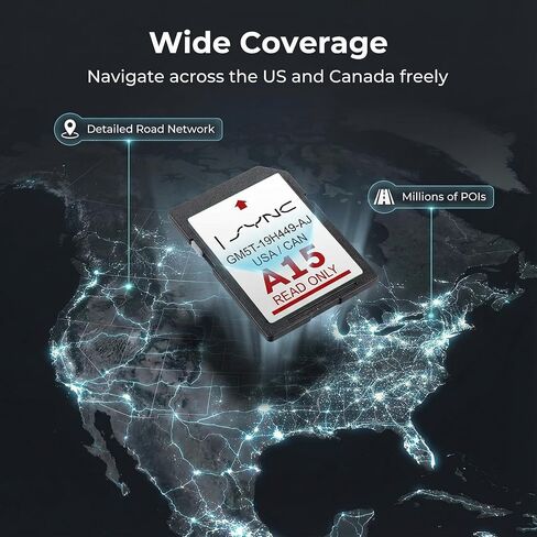 Ford/Lincoln 2025 أحدث إصدار A15 بطاقة SD للملاحة للمزامنة في الولايات المتحدة الأمريكية/كندا، محدثة A15 GM5T-19H449-AJ in Kuwait