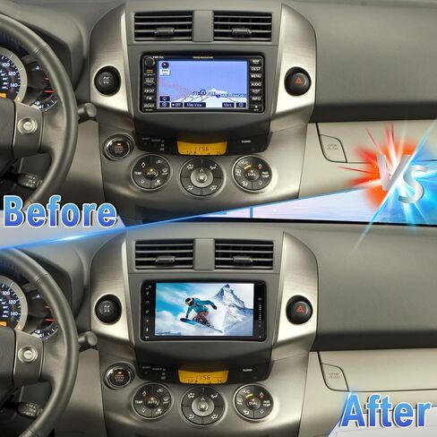 Android 14 Double Din Car Stereo Upgrade Radio for Toyota RAV4 2007-2011, 2G+32G 7" Touchscreen Wireless Carplay Android Auto GPS WiFi Bluetooth RDS DSP SWC Mirrorlink Mic Backup Camera in Kuwait