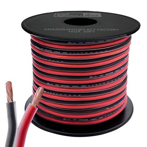 سلك مكبر صوت Sinus Live 16-18AWG OFC (نحاس خالٍ من الأكسجين) يستخدم بشكل رائع لمكبرات صوت المسرح المنزلي ومكبرات صوت السيارة، أرجواني وأسود (50FT OFC) in Kuwait