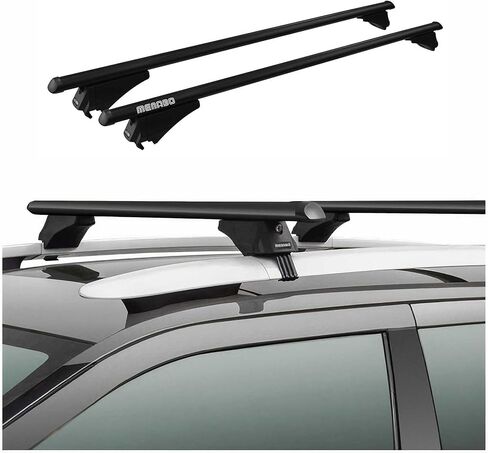 OMAC Top Roof Racks Cross Bars for Volvo XC70 2008-2016 Black Aluminium 2 Pcs Anti-Theft for Travel Kayak Canoe Surf Ski Snowboard Camping in Saudi Arabia