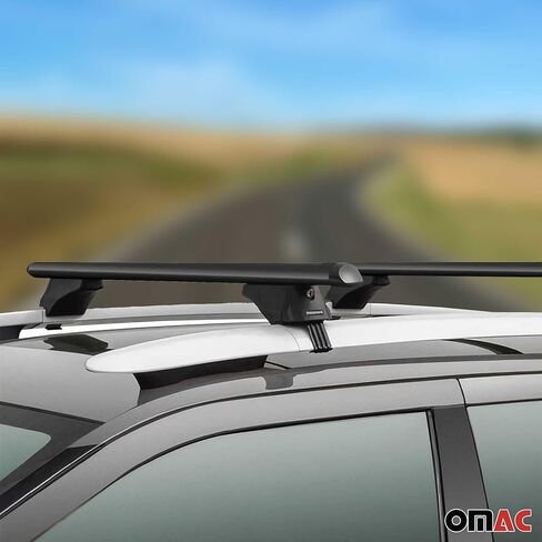 OMAC Top Roof Racks Cross Bars for Volvo XC70 2008-2016 Black Aluminium 2 Pcs Anti-Theft for Travel Kayak Canoe Surf Ski Snowboard Camping in Saudi Arabia