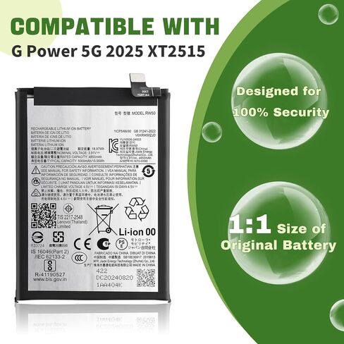5000mAh New RW50 Rechargeable Battery Compatible with Moto G Power 5G 2025 XT2515 with Upgrade Tool in Kuwait