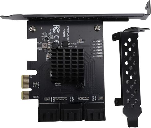 Diyeeni PCIe 1X to Serial ATA 3.0 Controller Expansion Card, 6Gbps 6 Port Card with Low Profile Bracket, for Wins Systems in Kuwait