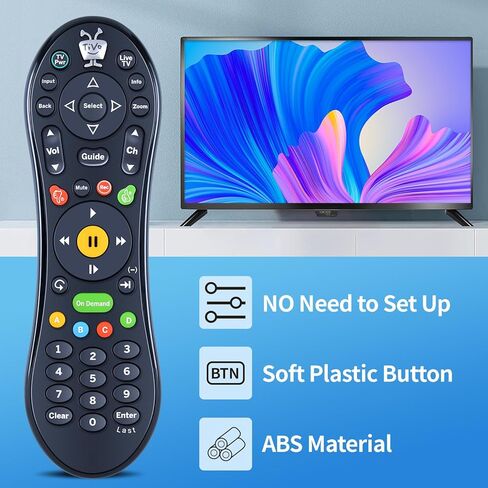 Replacement Remote Control fit for TiVo MEDIACOM Roamio SMLD-00266-000, URC-7020BC0-0626-R, RC30 1-1, C174901 (Black) in Kuwait